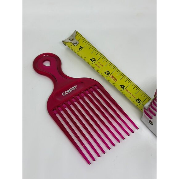 VTG Conair Pink Hair Styling Pick Hard Clear Acrylic Comb Plastic Lift 90s Retro - Picture 3 of 3